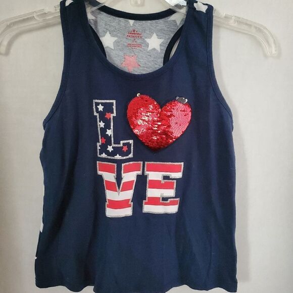 Beautiful 4th of July tank little girls medium 7/8 - Picture 1 of 6
